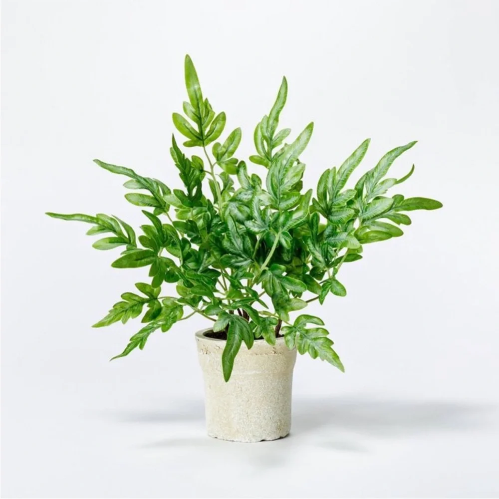 STUDIO MCGEE NWT faux ribbon fern leaf in pot